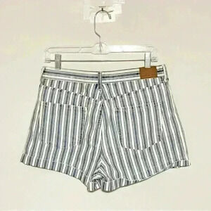 American Eagle Blue White Faded Stripes Shorts